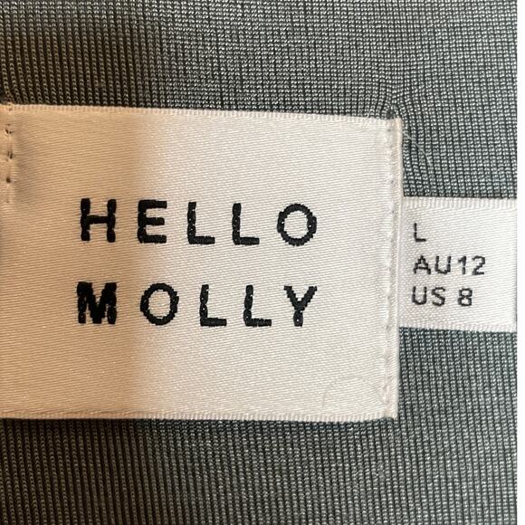 Hello Molly Size 8 Grayish Blue Shimmer Button Front Collared Shirt - Picture 5 of 8